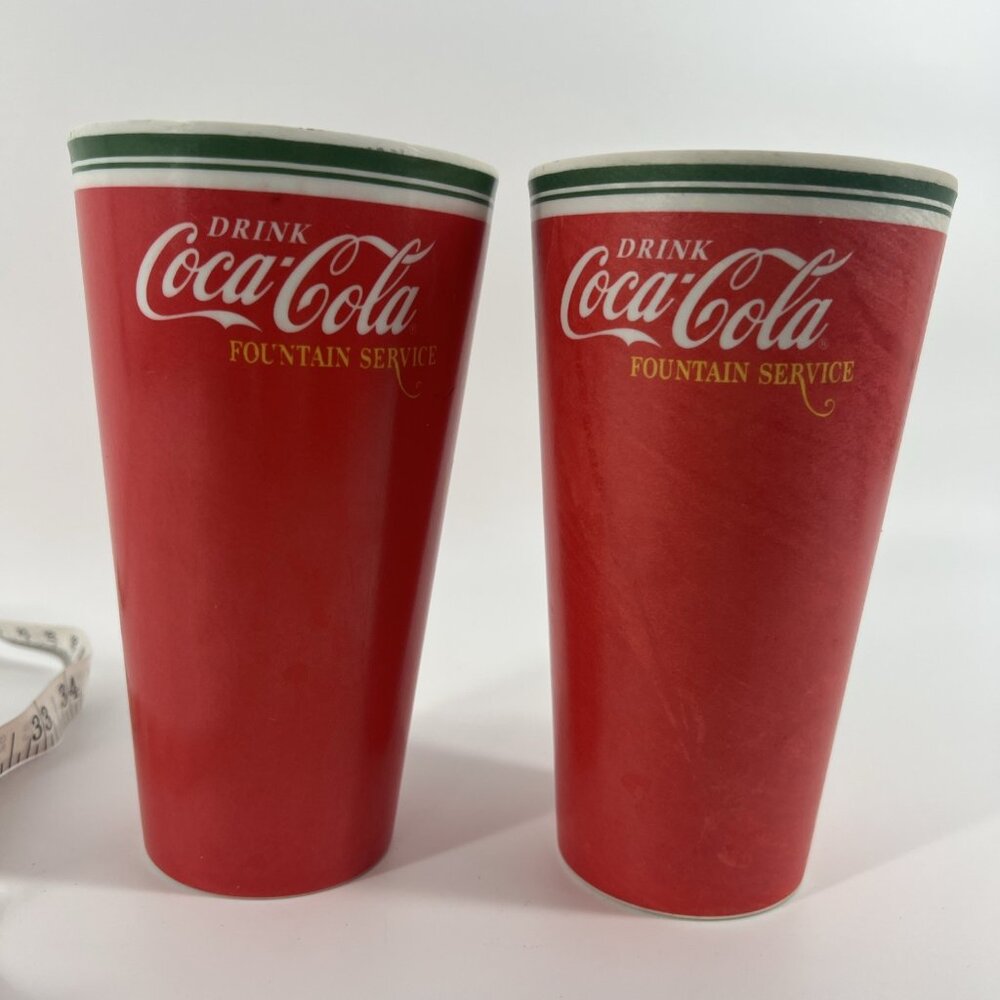 2 Lot Of Coca-Cola - 20oz Fountain Service Logo Melacore Cups by Gibson